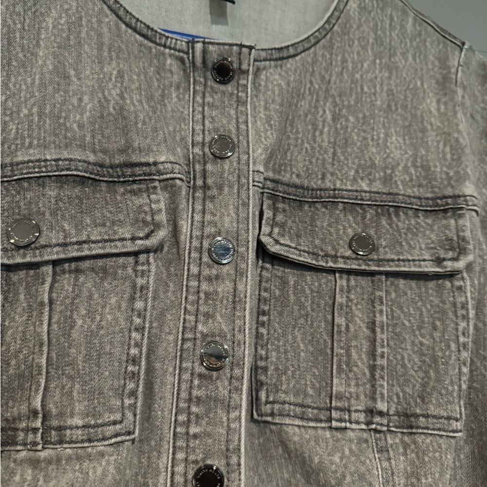 White House Black Market Gray Ruffled Sheath Dress - Picture 7 of 7